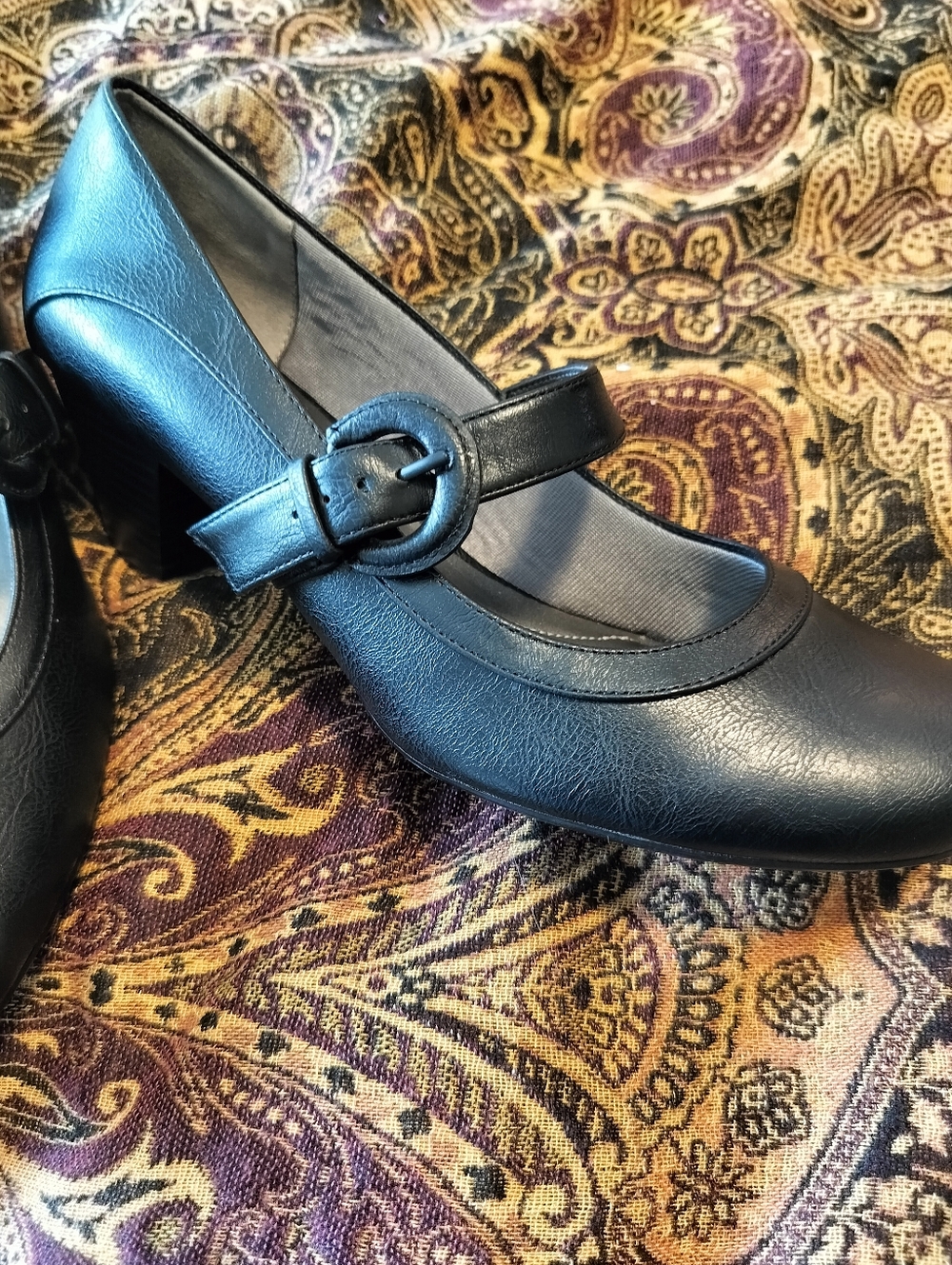Life Stride Women's 11 Rozz Black Mary Jane Comfort Heels - Picture 8 of 9